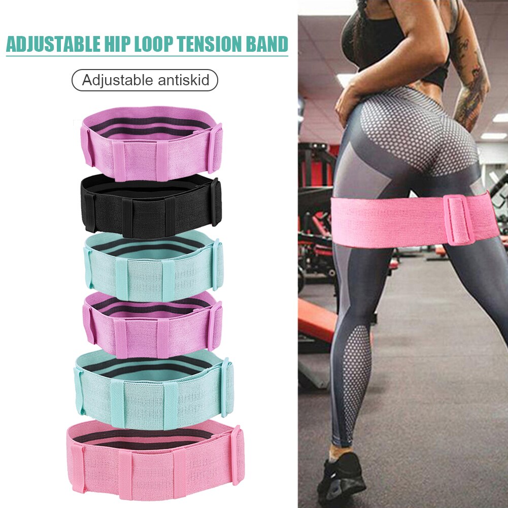 Anti Slip Booty Band Verstelbare Weerstand Loop Band Dijen Elastische Hip Glute Fitness Oefening Workout Pilates Yoga Gym Equipmen