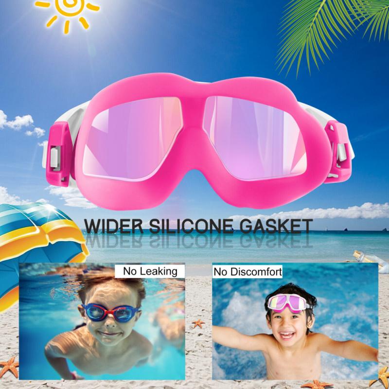 Professionele Zwembril Kinderen Zwemmen Bril W/Oordopjes Anti-Fog Uv Siliconen Waterdicht Zwemmen Brillen Kinderen