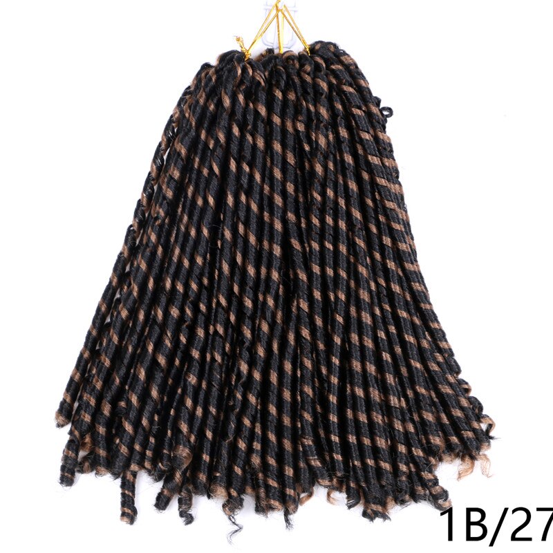 ZYR miękki Locs dredy syntetyczne przedłużanie włosów 14 cali 70g Ombre afro szydełkowe warkocze wysokotemperaturowe włókno: 1B-27