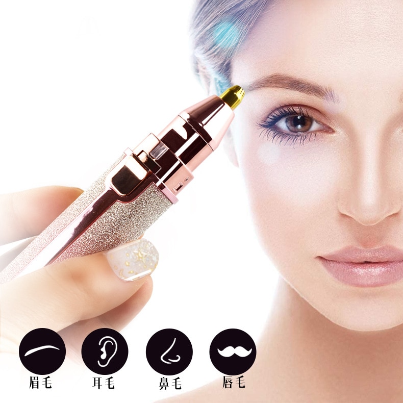USB eléctrico recargable Ojo de arco iris frente depiladora portátil cejas Trimmer utensilio para eliminar el vello Facial herramienta de maquillaje