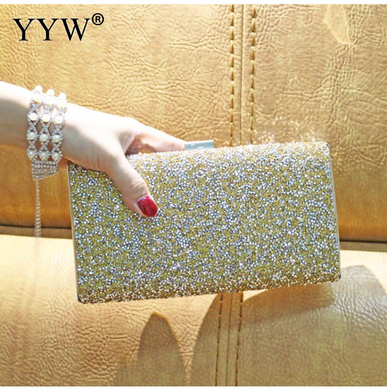 Pochette en strass pour femmes, sac à main de luxe Gillter de soirée, pochette en diamant, portefeuille de jour de mariage