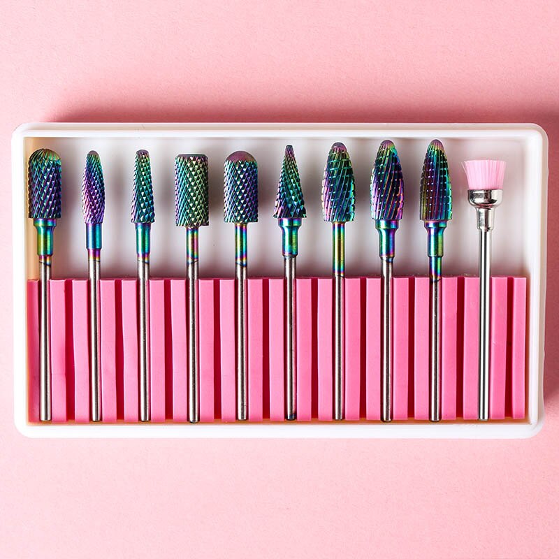 10Pcs/box Cone Tip Ceramic Electric Cuticle Clean Rotary Manicure Sander Tool Grind Head Mill Cutter Pedicure Nail art Drill Bit