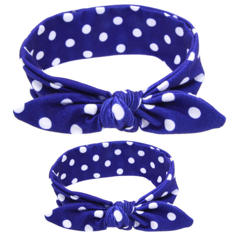 Baby Hoofdband Haar Accessoires Ouder-kind Hoofdtooi Moeder & Dochter Ouder-kind Pak Mode Schattige Hoofddoek: blue with dots