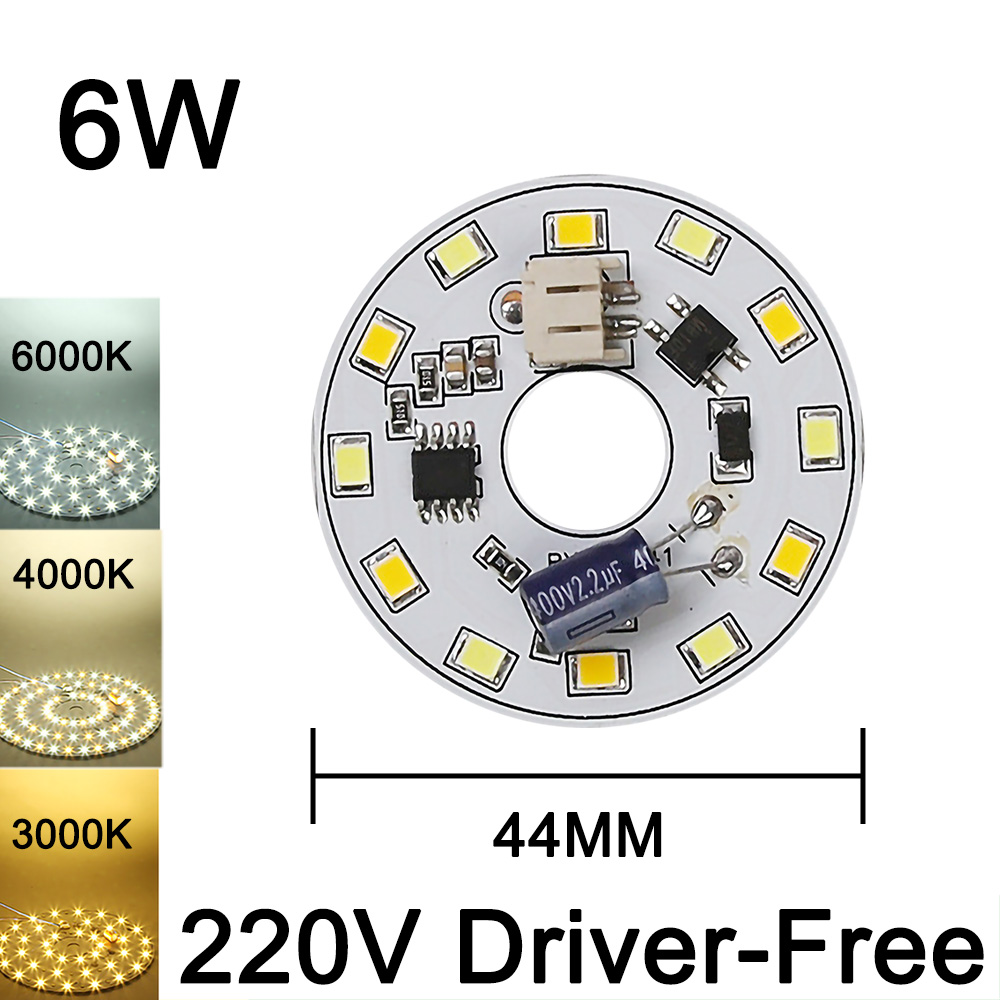 Panel de lucha sin controlador AC220V, 6W, 9W, 12W, 18W, 24W, 2835 SMD, accesorios de fuente de luz LED DIY para reemplazar bombillas de araña domésticas: Negro