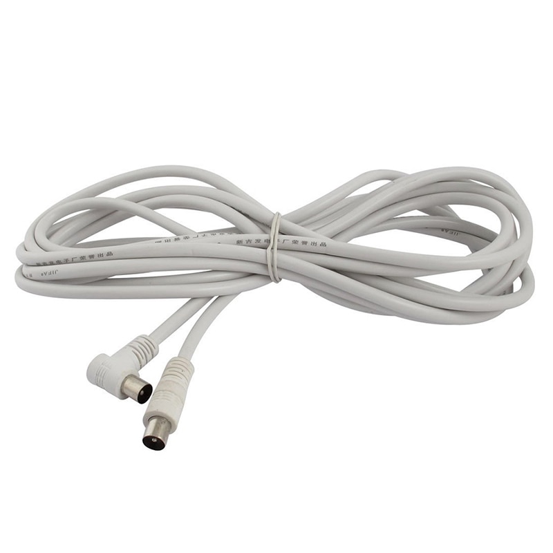 Pal macho ao cabo coaxial aéreo protegido chumbo da tevê masculina 5m 16.4ft branco: Default Title
