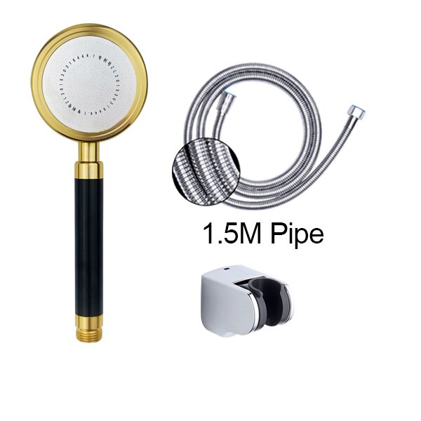 Supercharged Shower Head, Single Head Rain Shower, Insulated Hand-held Household Bath Space Aluminum Flower Wine, Can Enjoy Spa: 3pcs set 1.5m pipe