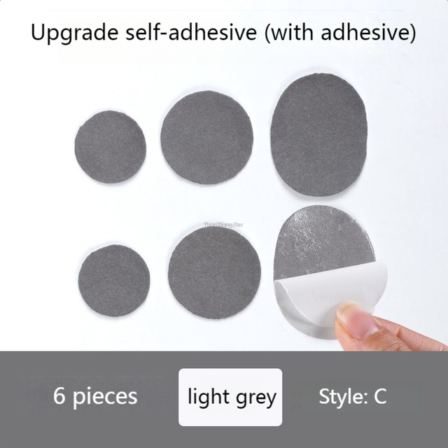 Autocollant de réparation de chaussures, tampons collants, semelles intérieures, protecteur de talon, trou de réparation doublé, Anti-usure, outil de soins des pieds: C-light grey