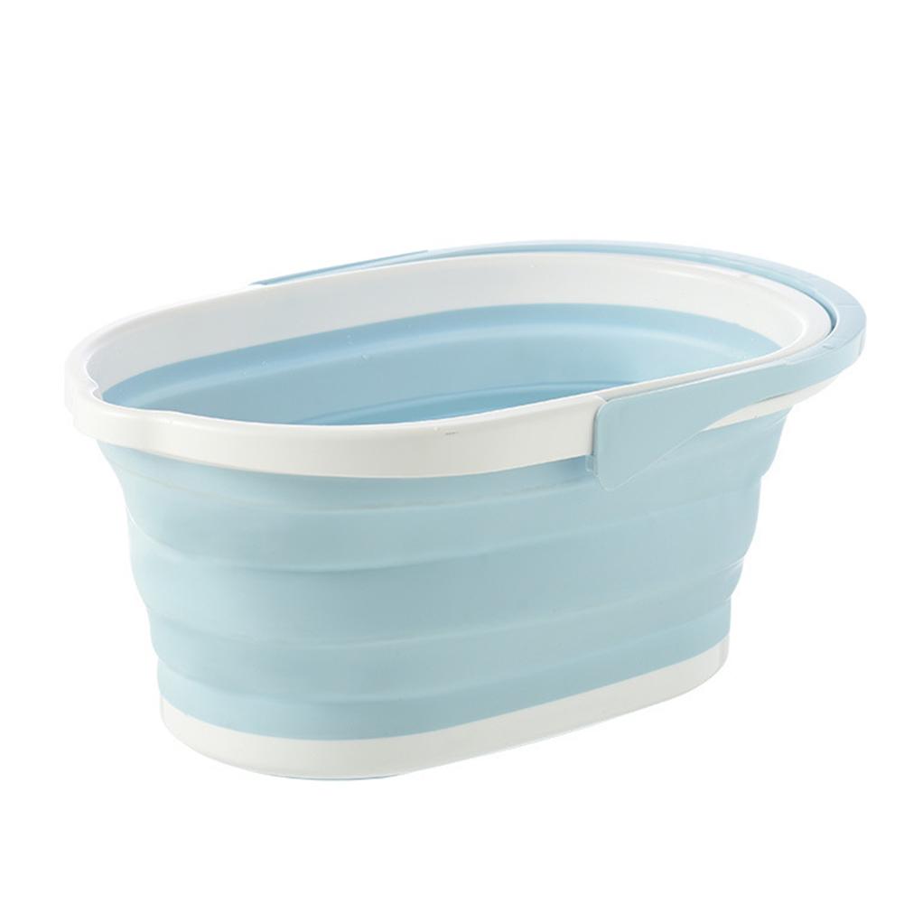 Portable Foldable Bucket Car Wash Bucket Fishing Bathroom Kitchen Bucket Large Rectangular Thickened Plastic Storage Bucket: Blue
