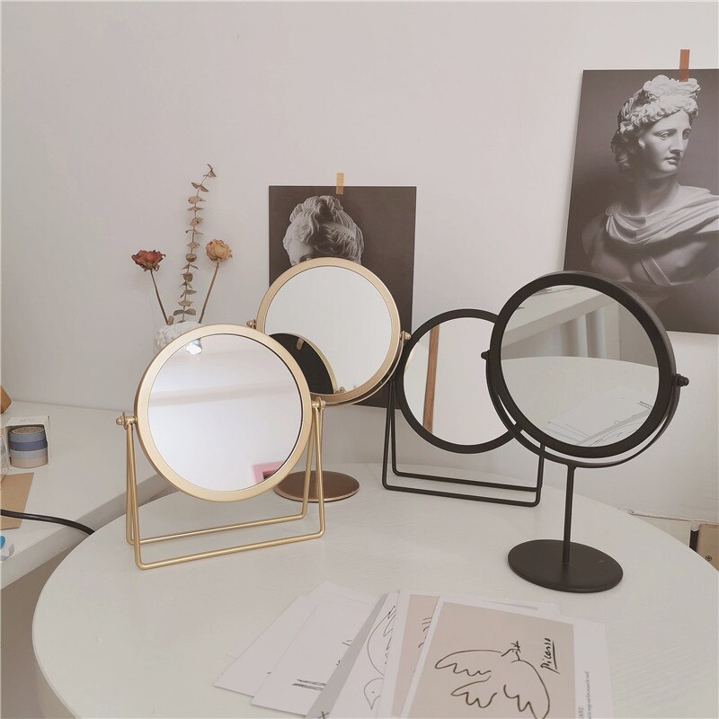 Gouden Make-Up Spiegel Decoratieve Dressing Spiegel Elegante Makeup Beauty Tools Gereedschap