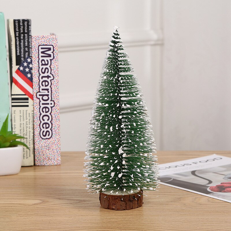 Mini Christmas Tree Small Pine Tree with Wooden Bases for Xmas Party Home Tabletop Tree Decor QJS Shop