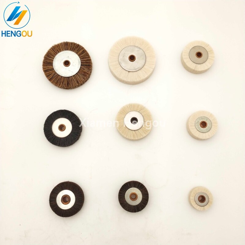 6 sztuk różne rozmiary szczotka tarczowa Heidelberg Roland Komori Ryobi maszyna drukarska koło z wełny wełny rolki offsetowe części zamienne robić drukarek