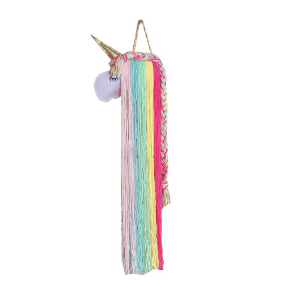 Barrettes de rangement licorne colorée, décoration pour chambre de fille, nœuds de cheveux, ceinture de rangement pour filles, pinces à cheveux, organisateur: 8