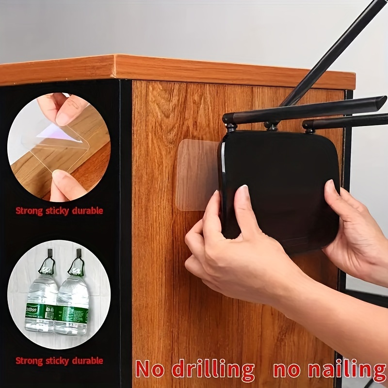 40 pezzi/50 pezzi 6 cm * 6 cm Nastro biadesivo resistente: appendere immagini e tappeti Senza sforzo, rimovibili e riparazioni domestiche