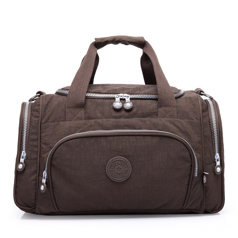 Bolsos de viaje de para hombre, bolsos de lona de viaje para mujer de gran capacidad, bolso de viaje de nailon para hombre, bolsa de viaje plegable: coffee