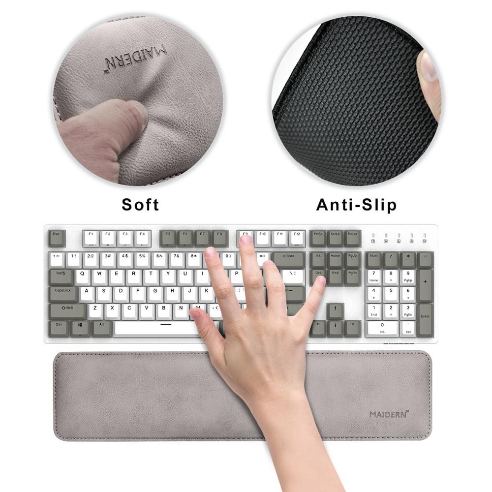 Maidern PU Leather Mechanical Keyboard Wrist Pad Ergonomic Comfort Memory Foam Keyboard Wrist Rest Pad For Office Computer