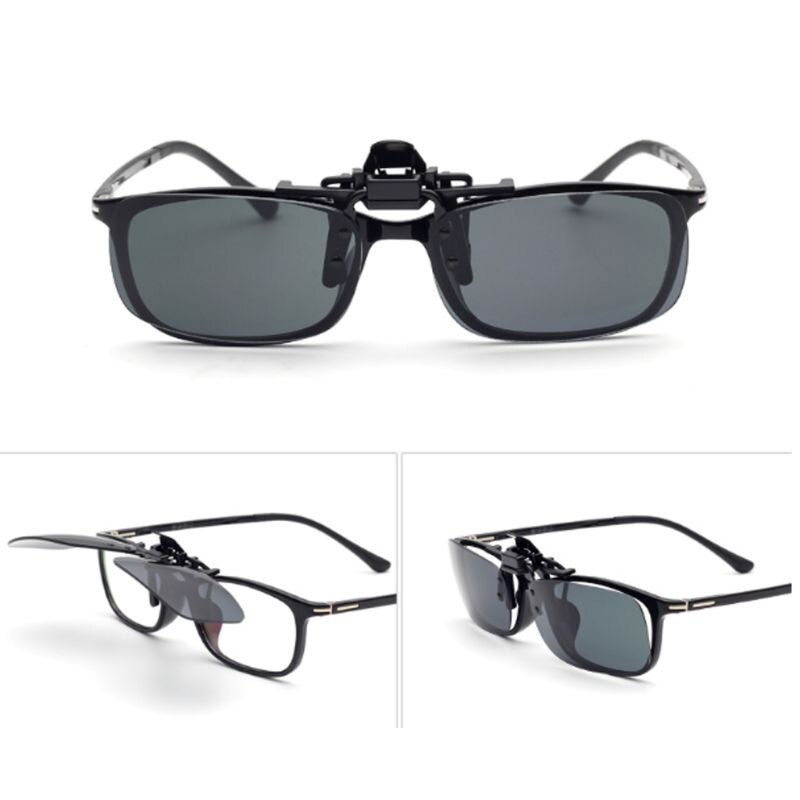 Due Pezzi Occhiali da Sole Accessori Lens Unisex Occhiali da Sole Polarizzati Giorno Lente di Visione Notturna Clip-on Flip-Up Occhiali da Sole Occhiali