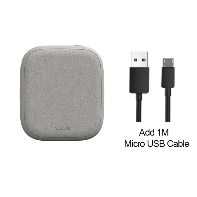 SOLOVE 10000 mAh QI Wireless Dual USB Power Bank Quick Charge for Huawei Samsung iPhone X XR XS MAX 8 Plus: KhakiMicrouUSB