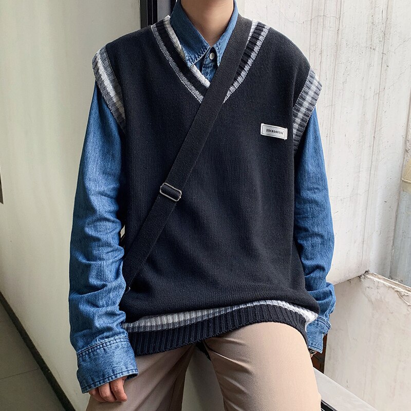 School Uniform Sweater For Women And Men College British Japanese JK V - neck Girls And Boys Vest Cotton Outerwear Knitting Coat