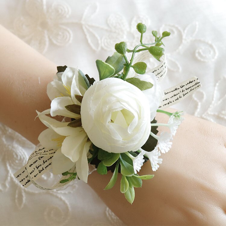 Corset de mariage pour hommes, fleur de Rose, bricolage, bouton, broche de demoiselle d'honneur, décoration de fête de mariage: Hand flower style 2