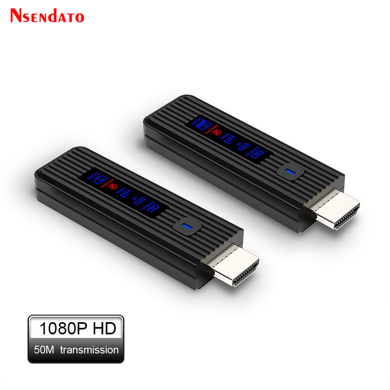 Transmissor e receptor de vídeo sem fio hdmi extensor 50m 1080p hdmi vídeo tv vara dongle adaptador sem fio para câmera portátil pc: Grey / Plugue AU