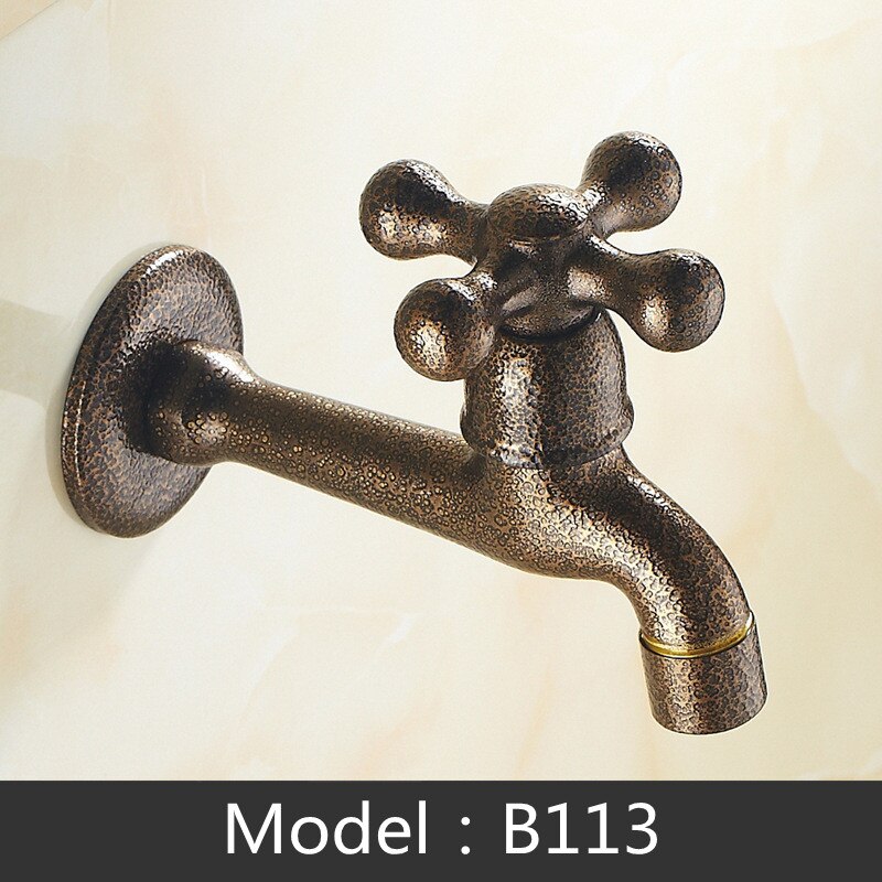 Variety Brass Lengthen Wall Mounted washing machine Bibcock Decorative Outdoor Garden Faucet one-in and two-out single cold Taps: B113