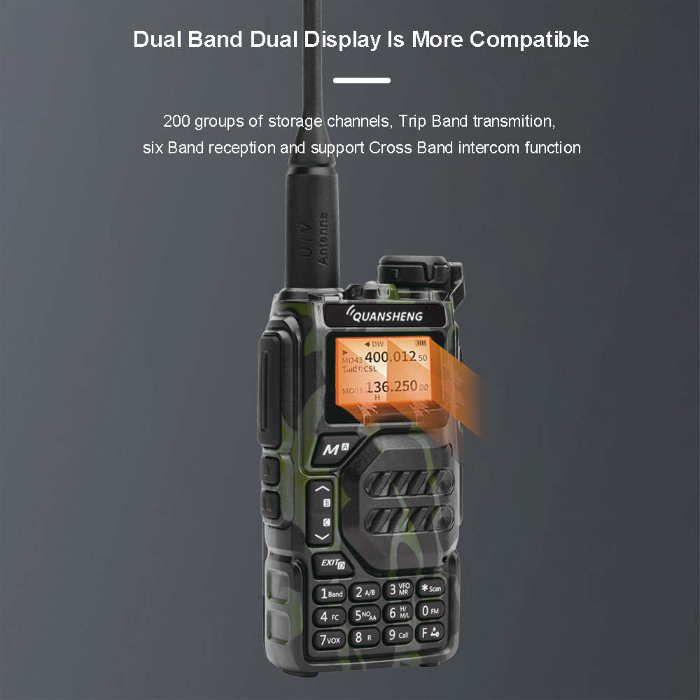QuanSheng UV K5 Radio 50-600MHz RX Walkie Talkie VHFUHF 136-174MHz 400-470MHz RX TX Both DTMF VOX FM Air Band Wireless Freq Copy