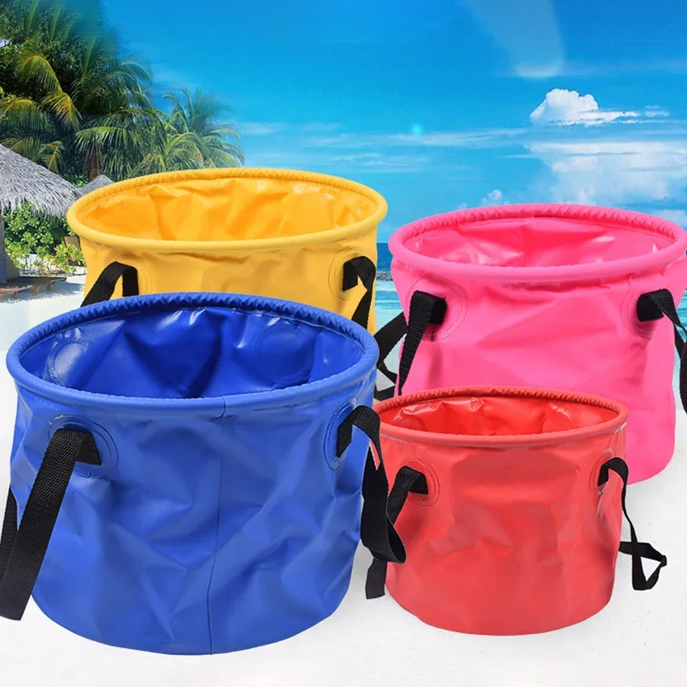 30L Reusable Storage Bucket Collapsible Bucket with Handle, Camping Water Container, Fishing, Picnic