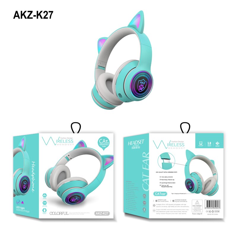 RGB Cat Ear Gaming Earphone Bluetooth 5.0 Wireless Headphone Headset 3.5mm Plug For Gamer Smartphone Mobile Phone: 04