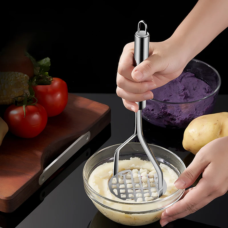 Edelstahl Kartoffelstampfer Ricers Stampfer Püree Lila Süße Potata Kürbis Reibe Küchenzubehör Hersteller Werkzeuge Brecher