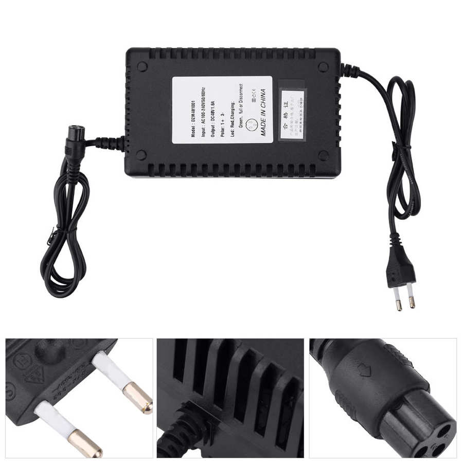 Cargador de batería de bicicleta eléctrica, 36V, 48V, 1,8a, accesorios para bicicleta eléctrica, seguridad ZH