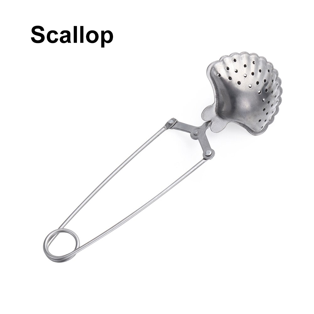 1Pc Stainless Steel Tea Infuser Mesh Reusable Tea Bag Firmly Filter Tea Strainer Mug Teapot Gadgets заварник для чая: Scallop