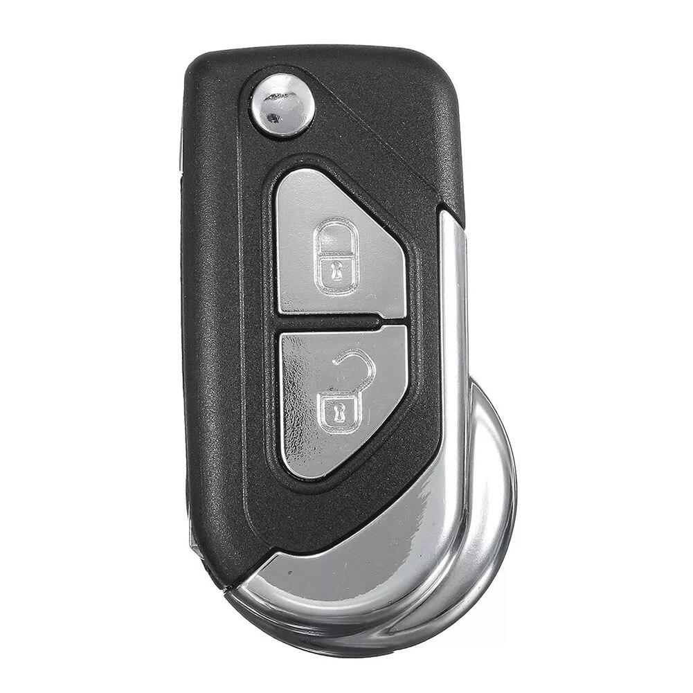 2 Knoppen Plating Afstandsbediening Sleutelhanger Case Shell W/Ongesneden Blade Flip Voor Peugeot Citroen DS3