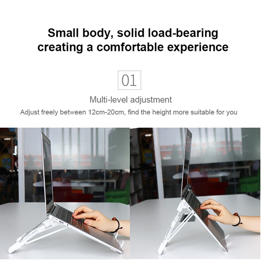 Bærbart laptop stativ foldbart justerbart støtte notebook base stand til macbook pro lapdesk computer kølepude bærbar holder
