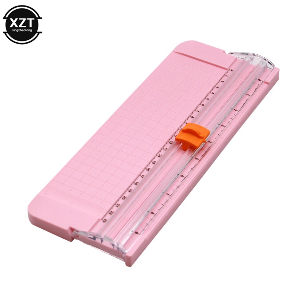 Mini Paper Cutter Trimmer A4/A5 with Tick Marks Precision Paper Photo Trimmers Cutter Scrapbook Cutting Paper Mat pad Machine: Pink