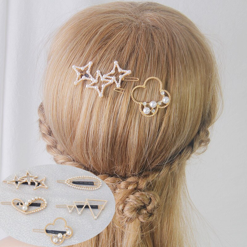 Presentes de cabelo de pérolas padrão geométrico, acessórios de cabelo para meninas, presente, 1 peça