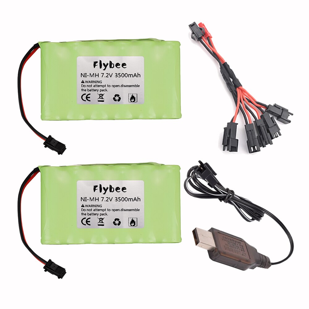 7,2 v 3500mah Ni-Mh AA akku SM stecker mit ladegerät für RC auto RC lkw RC boot RC tanks upgrade 7,2 V 3000 MAH: 2pcs USB 5in1