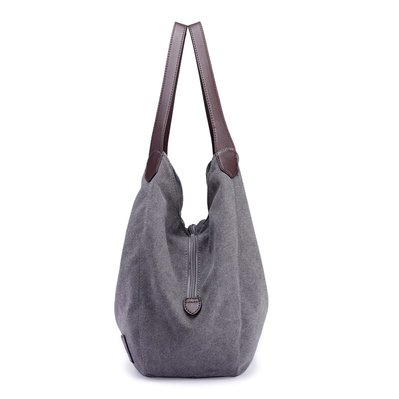 Bolso de lona de para mujer, bandolera informal de gran capacidad, Hobos, bolso de hombro sólido