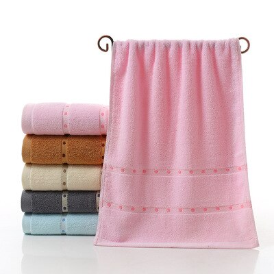 Juego de toallas de algodón para el hogar, paño suave y absorbente para adultos, hombre y mujer, ideal para ducha de acampada y baño, color rosa, novedad, 2 unids/lote: Rosa