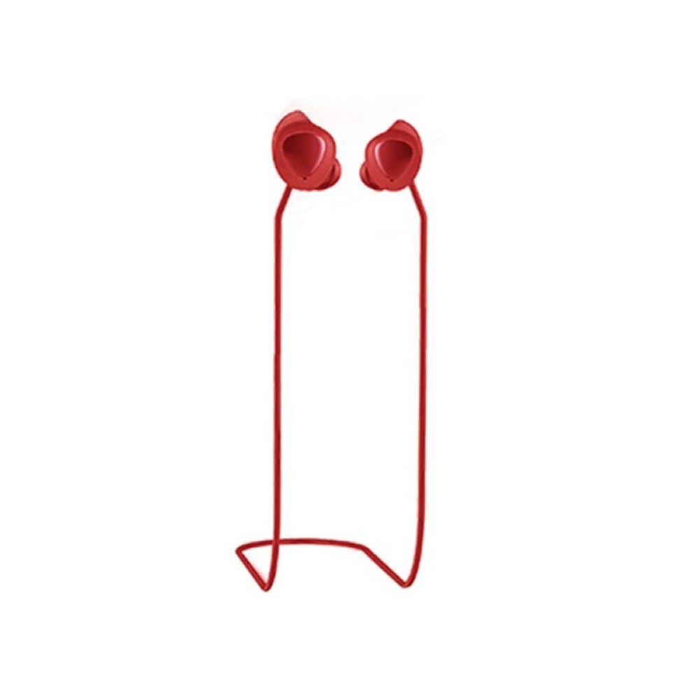 Voor Samsung Galaxy Knoppen Anti-Kras Siliconen Band Headset Transpiratie Oortelefoon Knoppen Opknoping Nek Touw Met Microfoon: Rood