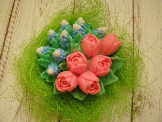 Silikon blommor formar 3d formar av tulpaner tvål form skog blommor formar mors dag bukett blommor przy 001