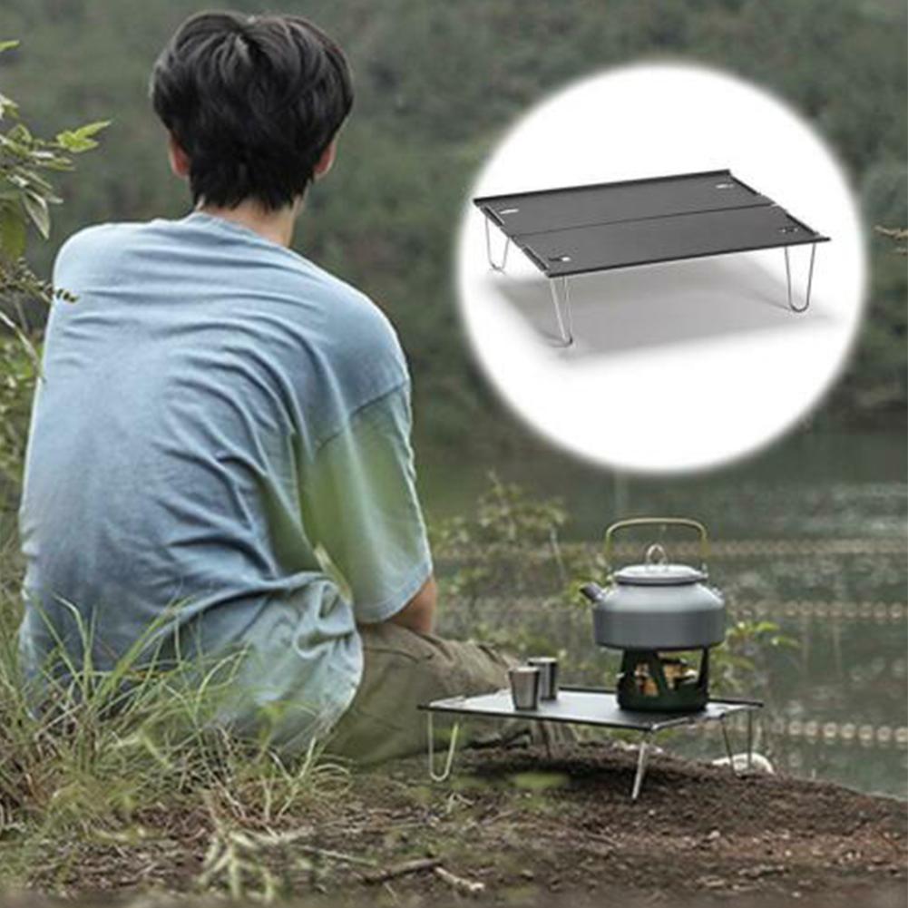 Picnic Folding Table Outdoor Mini Table Aluminum Alloy Picnic Table BBQ Traveling Desk Outdoor Dinner Hiking Desk For Camping