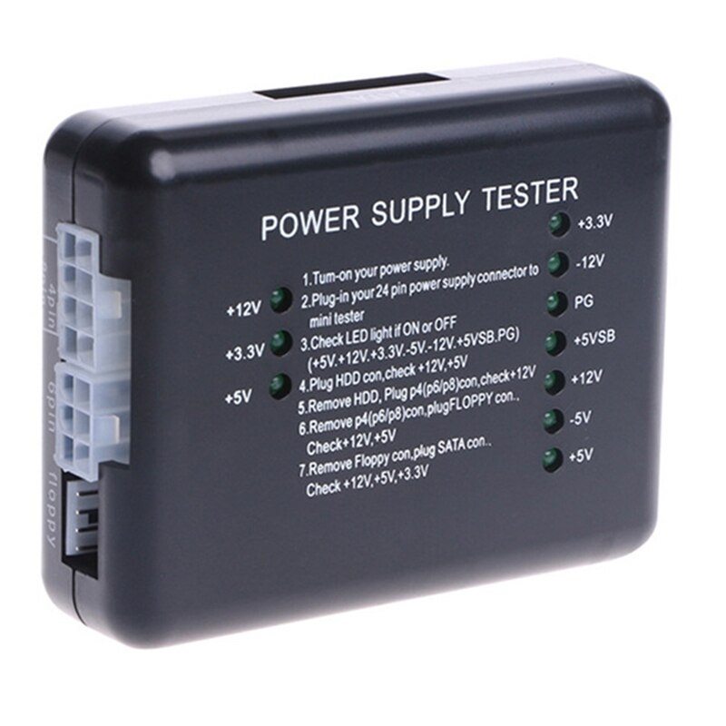 20/24 Pin ATX SATA HDD Power Supply Tester Checker Meter PC Computer Power Supply Measuring Diagnostic Test Tools: Default Title