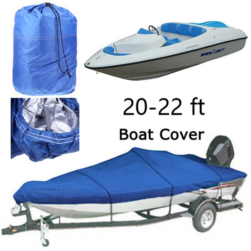 Zware 20-22ft Grijs/Blauw Speedboot Boot Cover Waterdicht UV Protector