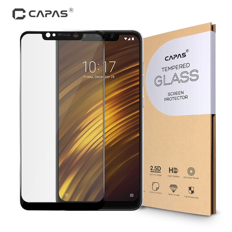 2Pcs For Xiaomi Pocophone F1 Screen Protector Tempered Glass 9H 2.5D Full Coverage LCD Guard Poco F1 Protective Film Shockproof