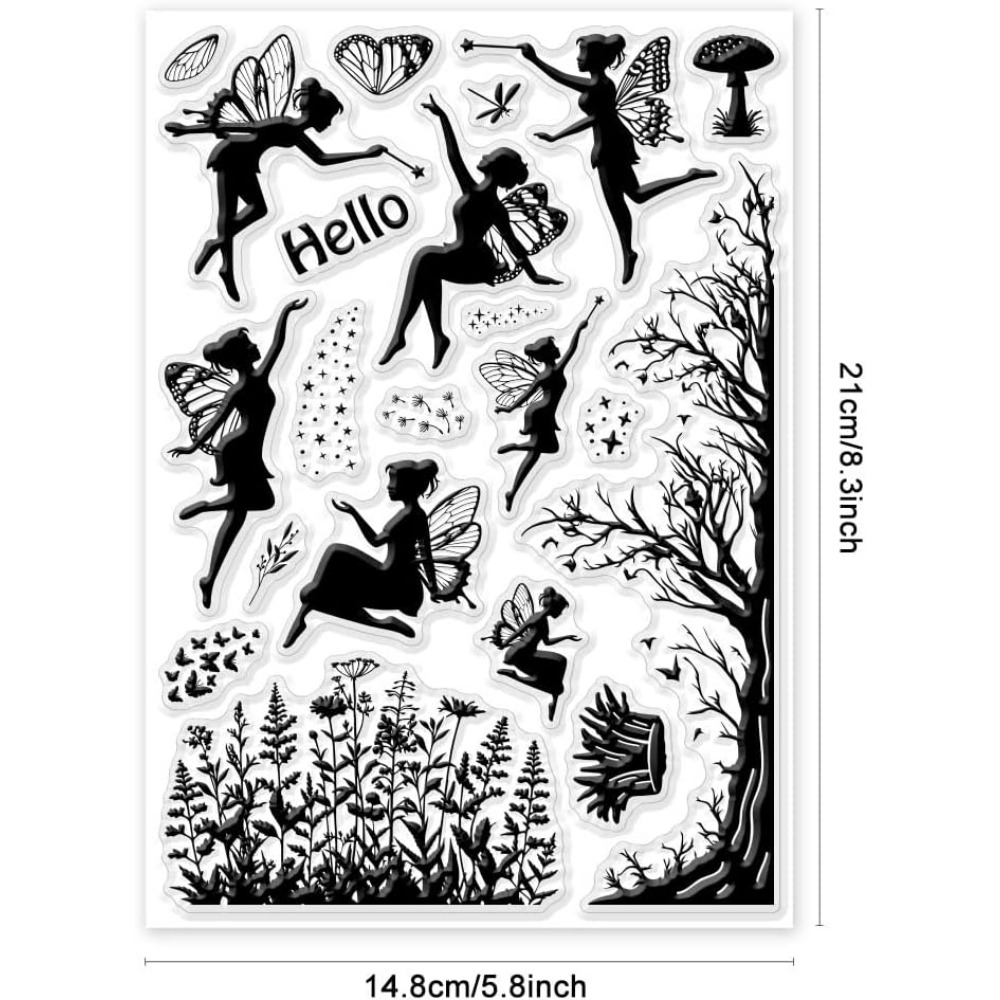 1pc fe-klare stempler til gør-det-selv scrapbooking blomster træ silikone stempelforseglinger gennemsigtige stempler til kortfremstilling fotoalbum