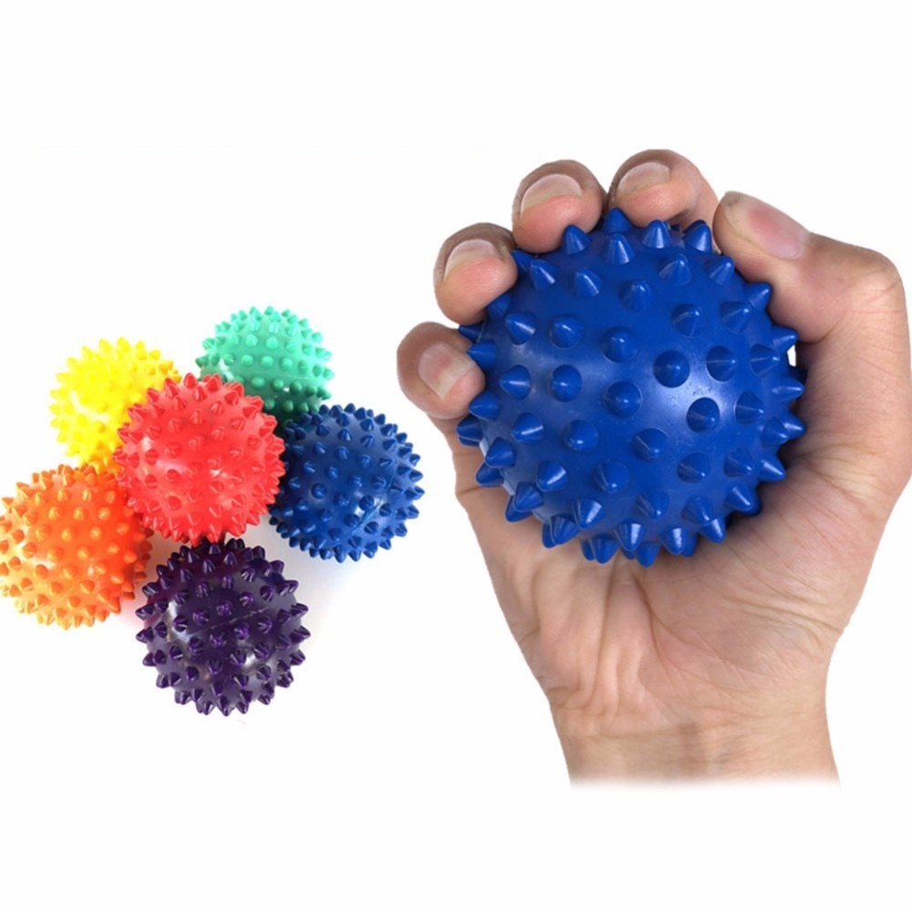 Balle de Fitness en PVC, pour les mains, pour Massage du pied, semelles de hérisson, exercice de Relaxation musculaire, Portable, pour physiothérapie, 6 couleurs, 6.5CM