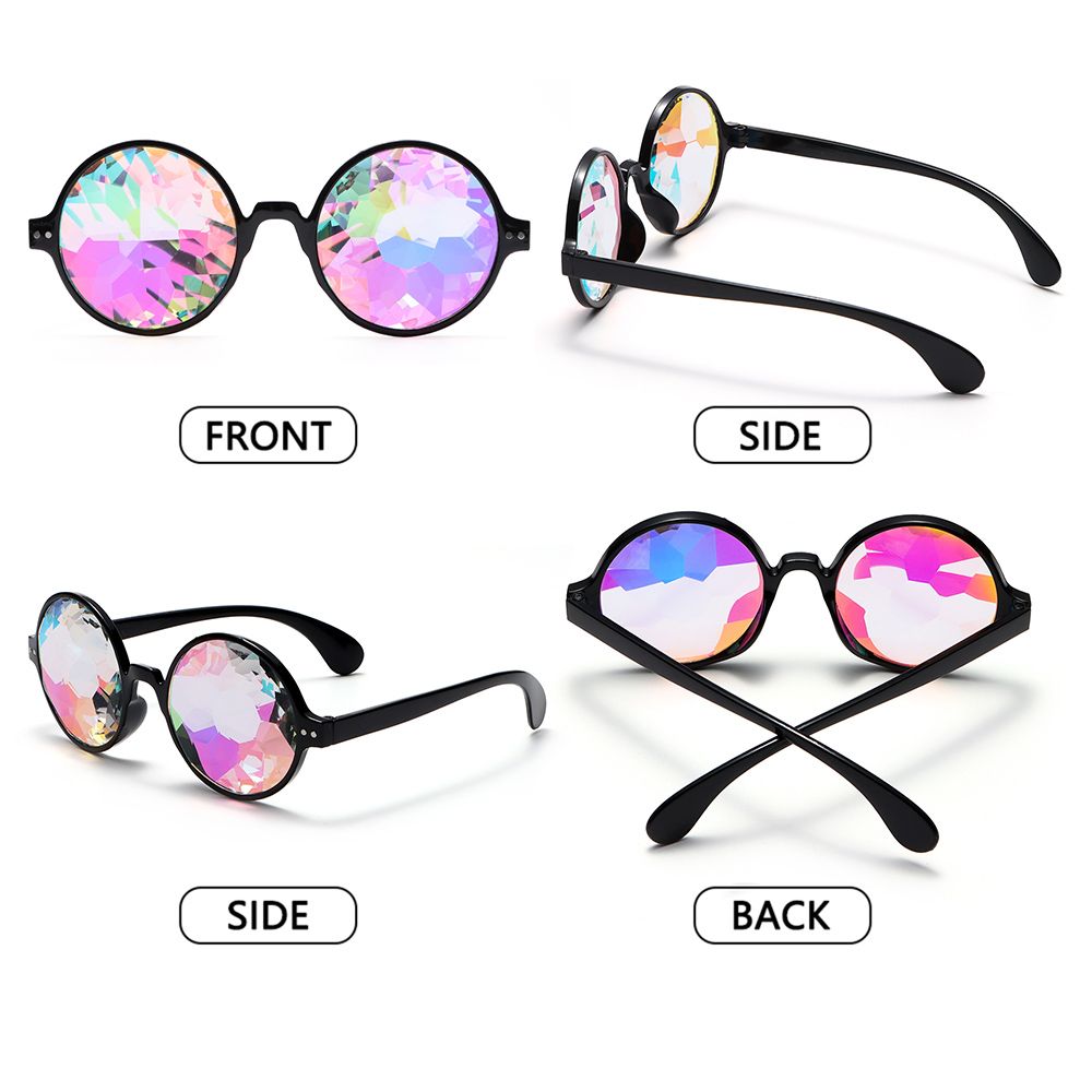 Kaleidoscope Glasses Rainbow Prism Diffraction Crystal Lenses Sunglasses Festivals Eyewear for Party Night Club Costume