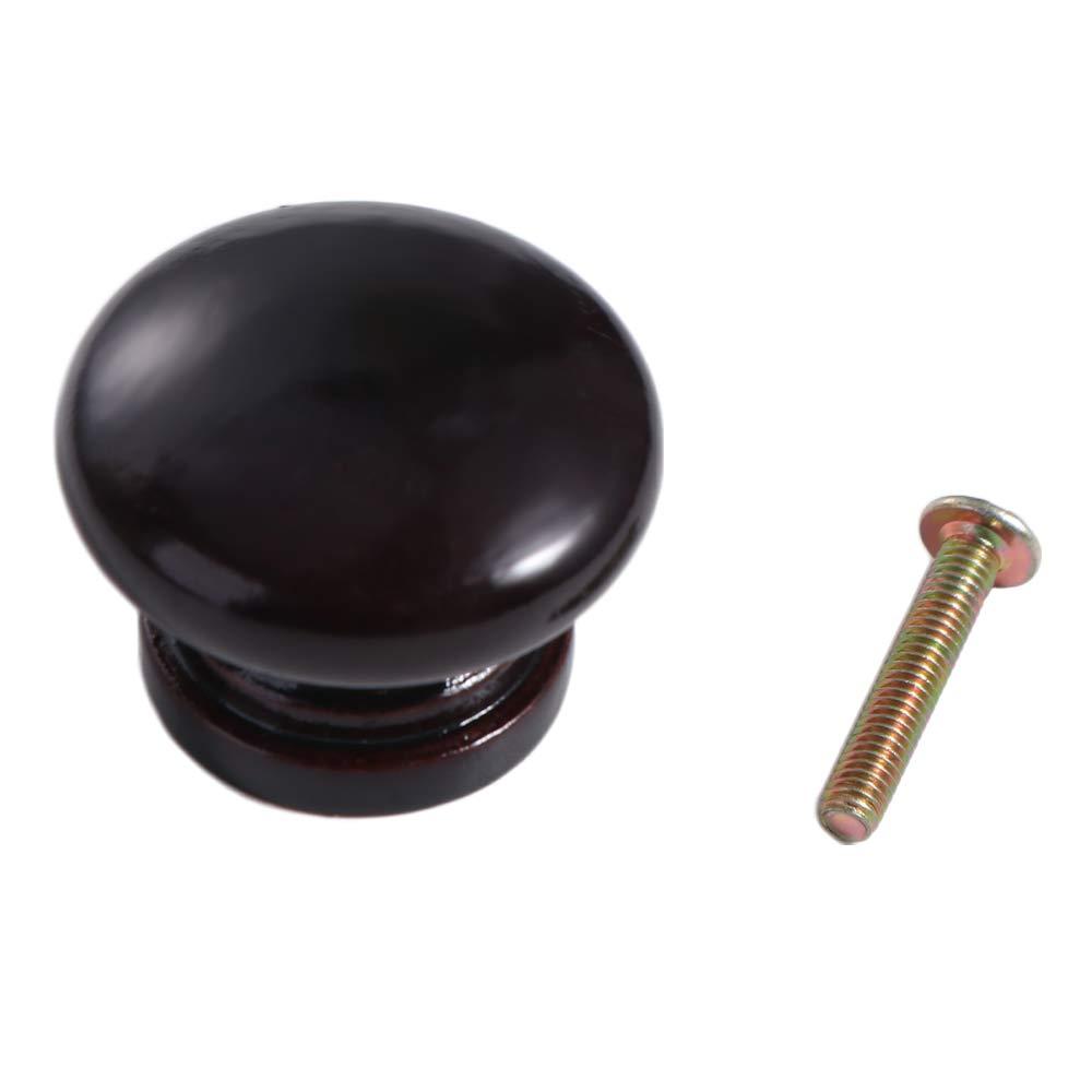 Polished Finish Circular Drawer Handles Rust-Resistant Easy-Grip Walnut Wood Cabinet Knobs Wear Resistance: Silver