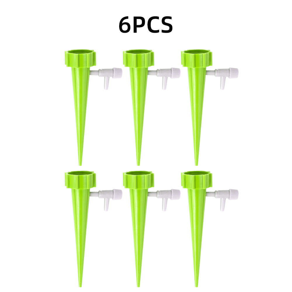 12/6pcs Self Watering Spikes Drip Irrigation System Automatic Watering Device Adjustable Plant Watering Tools for Garden Plants: 6 PCS Green