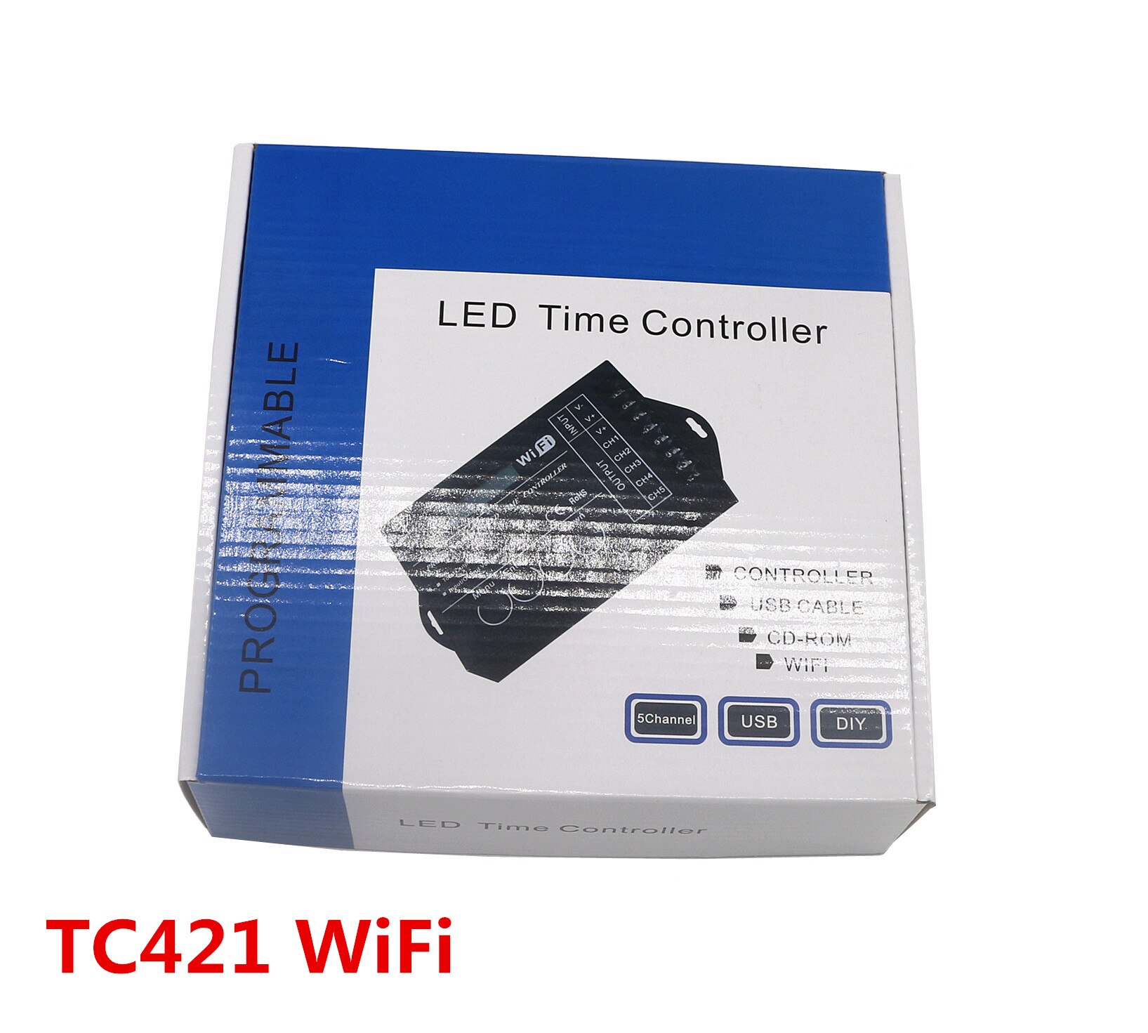 Ledtidsdæmper rgb-controller tc420 tc421 wifi dc12v-24v 5- kanals total output 20a fælles anode programmerbar tidsregulator: Tc421